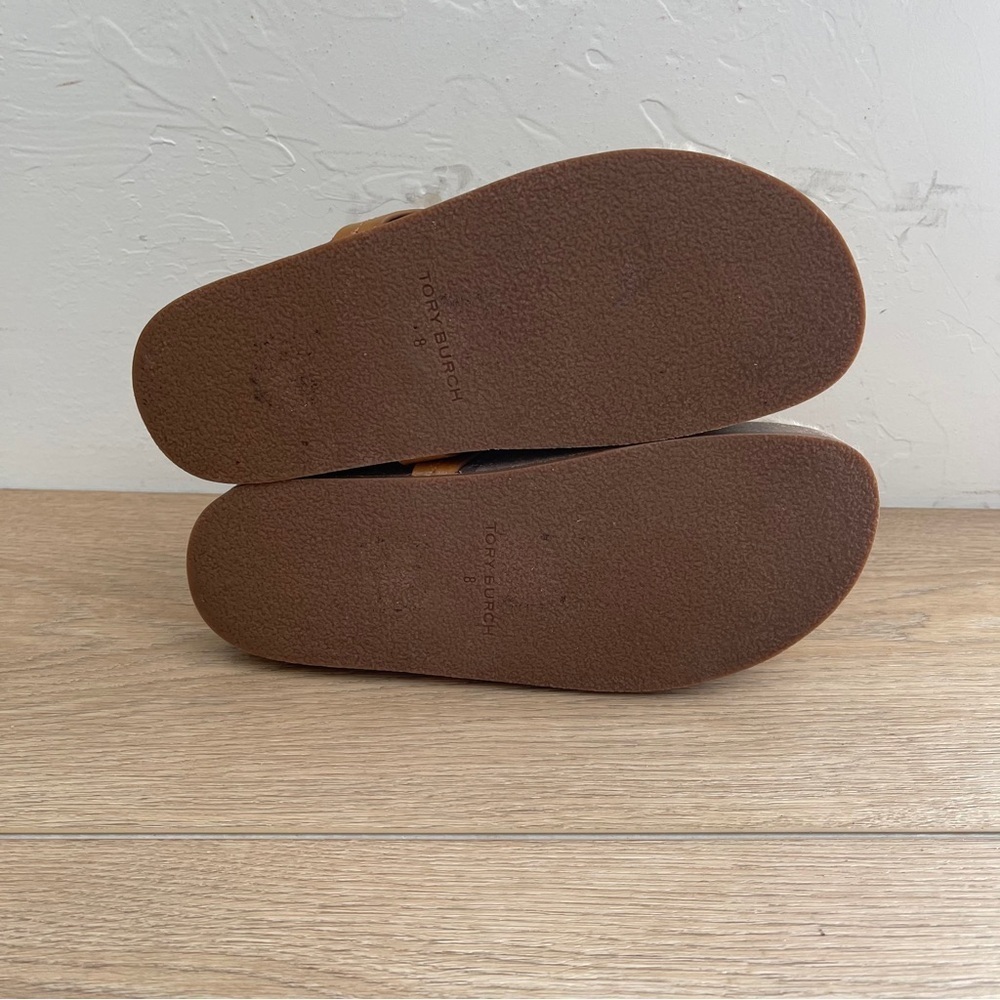 Tory Burch Miller Brown Thong  Cloud Sandals Shearling Lined Size 8 New - Picture 8 of 8